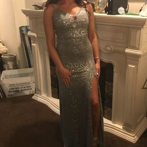 Grey evening gown